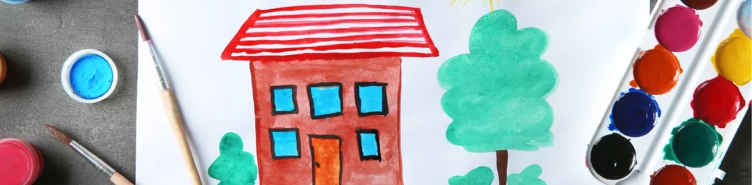 watercolor painting of a house