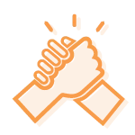 Icon of hands clasping