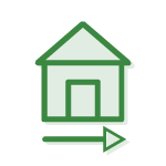Icon of a house with an arrow